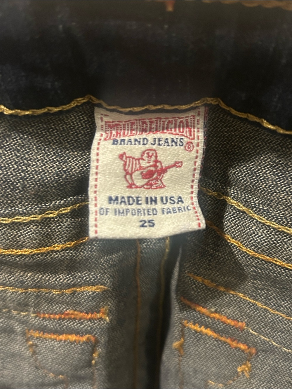 True Religion Women's Straight Leg Jeans in Dark Blue - Picture 3 of 3